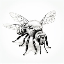 Sketch Illustration Of A Bee