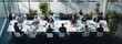 © medienvirus - Top view of business people working in office