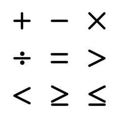 Poster - math symbol icon set