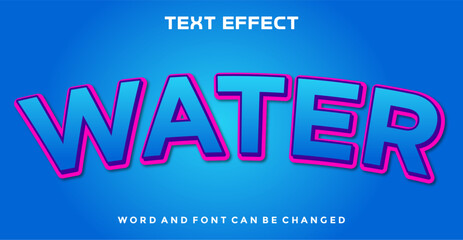 Wall Mural - Water text style effect editable