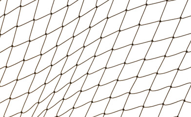 Wall Mural - Football or tennis net. Rope mesh on a white background close-up