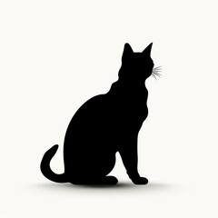 Canvas Print - black silhouette illustration of a cat