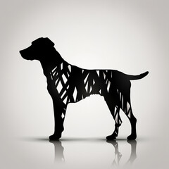 Wall Mural - black silhouette illustration of a dog