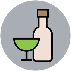 Sticker - Check this flat rounded icon of glass 