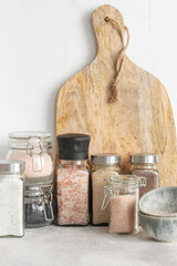 Wall Mural - Jars with assorted speciality salt