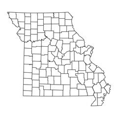 Wall Mural - Missouri state map with counties. Vector illustration.