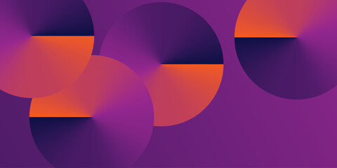 Wall Mural - dark colorful futuristic conical gradient background - retro style colors, circular overlapping roun