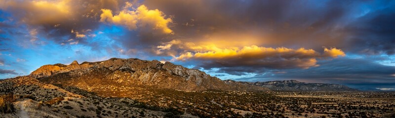 Wall Mural - majestic view of the sandia mountains in albuquerque, new mexico during sunset