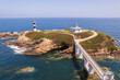 View of lighthouse in Ribadeo in north Spain