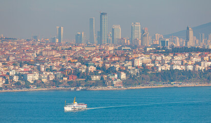 Wall Mural - City lines passenger ferry in the sea of ​​Marmara, istanbul