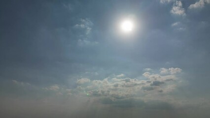 Wall Mural - Timelapse scene of clouds moving in stormy blue sky