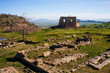 Ruins of old town in Morgantina archaeological site Sicily