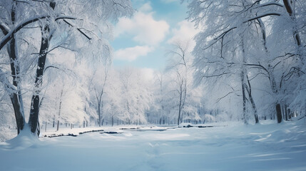 Wall Mural - Winter Wonderland, Snowy Landscapes. Generative Ai