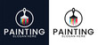 © afriliya - Painting service logo design set, repair color icons, vector premium white background
