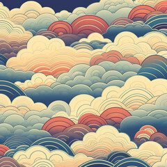 seamless pattern with clouds