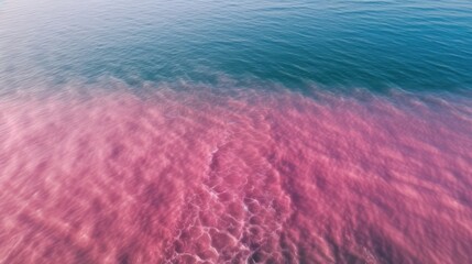 Calm pink and blue ocean surface gradient. Generative ai composite.