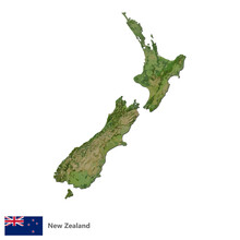 New Zealand Topography Country  Map Vector