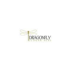 Wall Mural - Dragonfly Logo Design Template isolated on white background