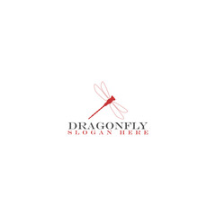 Wall Mural - Dragonfly Logo Design Template isolated on white background