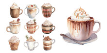 Watercolor Christmas Hot Cocoa Clipart For Graphic Resources