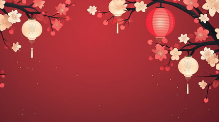 Poster - Flat chinese new year background