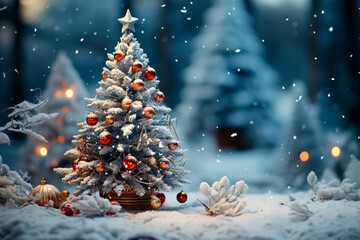 christmas tree and decorations.generative ai
