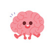 Newborn baby brain, brain anthropomorphism concept character illustration.