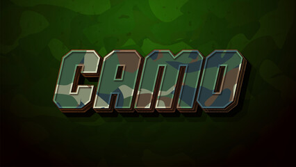 Sticker - Camouflage text effect, editable green army pattern text style