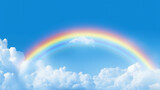 Fototapeta Tęcza - Beautiful rainbow with cloud.Generative Ai.