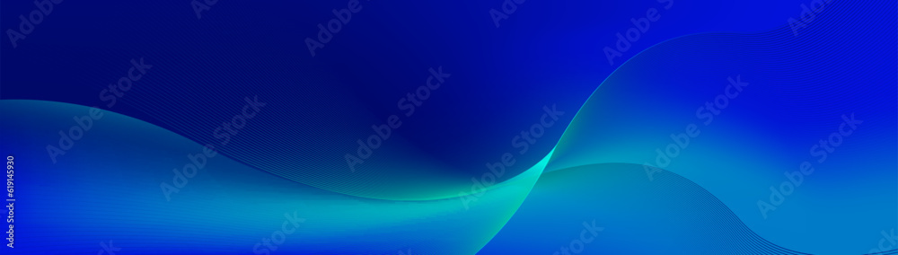 Abstract blue dynamic wave lines curve background. Futuristic hi ...