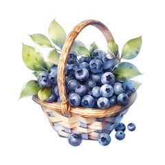 Wall Mural - blueberries in a basket