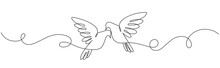 Couple Of Dove Line Art Vector Illustration