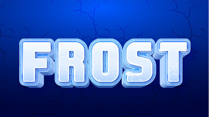 Editable text effect, frost snowy text style