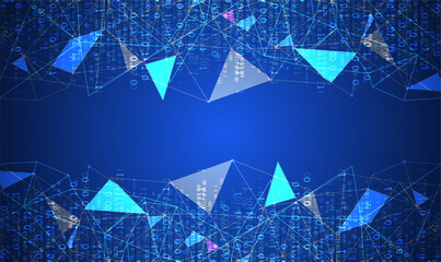 Technology background. Big data concept. Binary computer code.  Vector illustration.