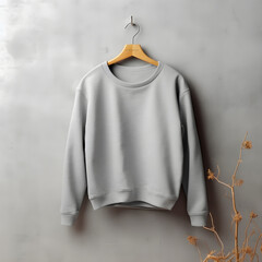 Wall Mural - sweatshirt mockup on clothes hanger bella canvas mock up in minimal style