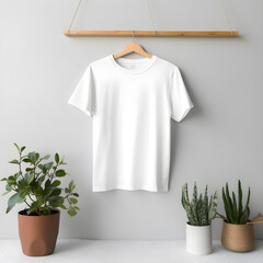 tshirt mockup on clothes hanger bella canvas mock up in minimal style