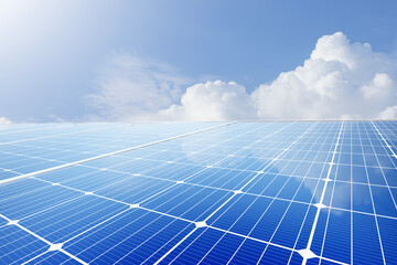 Wall Mural - solar panels reflect blue sky ,clean energy and environment. 3d rendering