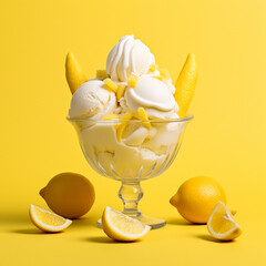 Wall Mural - lemon flavored ice cream