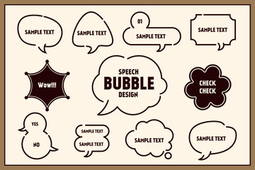 Poster - set simple speech bubbles, editable line width / speech bubbles, bubbles, frames, frames, illustrati