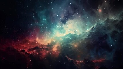 Wall Mural - Galaxy and Nebula. Abstract space background. Endless universe with stars and galaxies in outer space. Cosmos art. Motion design.