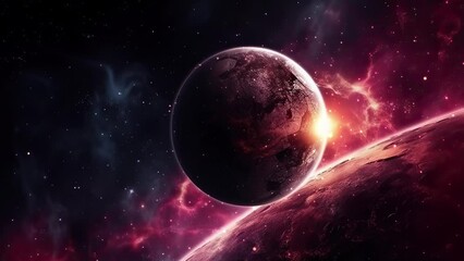 Wall Mural - galaxy and nebula. approaching an unexplored planet. abstract space background. infinite universe wi