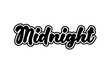 a hand lettering with the word midnight