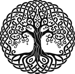 Vector ornament, decorative Celtic tree of life vector design isolated on white background

