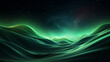 © Jharna - 3d illustration of abstract green wavy background with stars and space
