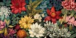 floral botany flowers plants leaves petals flowering blossoming  thriving prolific lush verdant colorful palette Japanese classical painting background