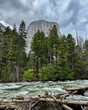 El Capitan over the Merced River in Yosemite Valley.