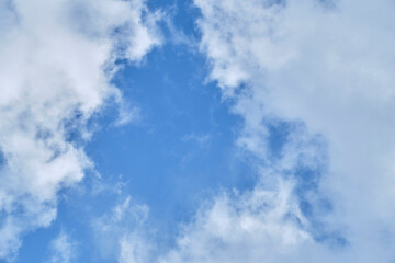 Wall Mural - White clouds against blue sky.