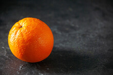 Front View Fresh Juicy Orange On Dark Background Citrus Tangerine Fruit Juice Color Photos