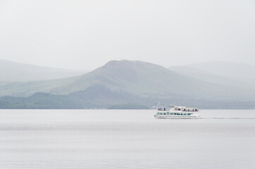 tour boat and passengers during the summer tourism season