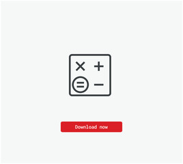 Poster - Calculator vector icon. Symbol in Line Art Style for Design, Presentation, Website or Mobile Apps Elements, Logo. Pixel vector graphics - Vector